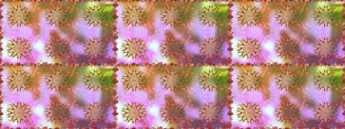 Tarafsız ve kahverengi renkte çiçekler. Raster illüstrasyonunda kusursuz çiçek deseni. Düz Çiçek Elementleri Tasarımı. Renkli Bahar Teması Kusursuz Arkaplan.