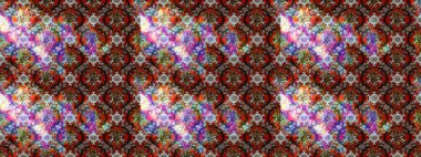 Süslü kumaş deseni. Renkli Bahar Teması eskiz kalıbı. Raster illüstrasyonundaki çiçek desenli çizim. Düz Çiçek Elementleri Tasarımı.