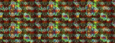 Suluboya elle çizilmiş çiçek desenli eskiz deseni. Parlak renkli fantezi çiçekleri, yapraklar, renkli tomurcuklar.