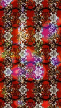 Elle boyanmış suluboya resim çizimleri, çiçekler ve bitkiler. Kahverengi ve kırmızı renkte çiçekler.