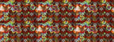 Raster illüstrasyonundaki çiçek desenli çizim. Kahverengi renkte çiçekler.