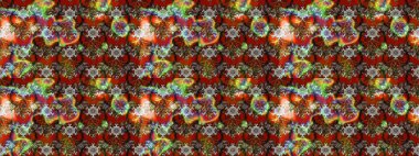 Raster illüstrasyonundaki çiçek desenli çizim. Kahverengi renkte çiçekler.