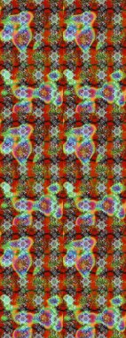 Raster illüstrasyonundaki çiçek desenli çizim. Kahverengi, gri ve yeşil renkte çiçekler.