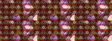 Çiçekli karalama şeklinde Raster çiçek deseni. Nazik, sevimli çiçek arkaplanı. Kahverengi ve kırmızı renkte çiçekler.