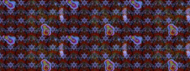 Raster illüstrasyonu. Renklere karalamalar çizilmiş çiçek deseni.