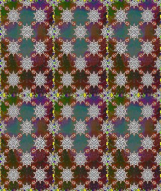 Kahverengi ve gri renkli çiçekler. Raster illüstrasyonunda kusursuz çiçek deseni.