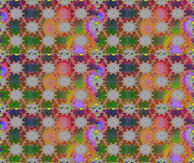 Renkli Bahar Temalı Kusursuz Arkaplan. Raster kusursuz. Güzel kumaş deseni. Çiçek deseni. Düz Çiçek Elementleri Tasarımı.