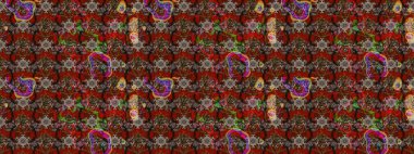 Arkaplanda. Çocuksu tasarım. Elle çizilmiş çiçek desenli Raster çizimi. Tekstil, kumaş, ambalaj, hatıra defteri için güzel çiçek arkaplanı..