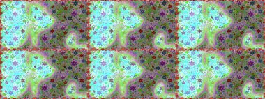 Güzel suluboya çiçekler, parlak boya inspineutral ve yeşil çiçek desenli dikişsiz arka plan. Raster..
