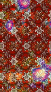 Raster Modaya uygun kumaş deseni. Renkli Bahar Teması eskiz kalıbı. Renkli şirin çiçek deseni. Düz Çiçek Elementleri Tasarımı.