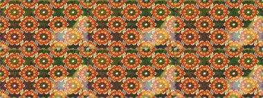 Kahverengi renklerde altın. Kusursuz ortaçağ çiçek deseni. Doğum günü kartı, davetiye ya da afiş için iyidir. Raster illüstrasyonu. Dekoratif simetri arabesk.