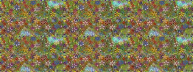 Çiçekli, suluboya desenli kusursuz çiçek deseni. Küçük çiçekte güzel bir çiçek deseni var. Raster deseni.