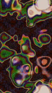 Suluboya elle çizilmiş çiçek desenli eskiz deseni. Parlak renkli fantezi çiçekleri, yapraklar, kahverengi ve yeşil renkli tomurcuklar kahverengi ve yeşil.