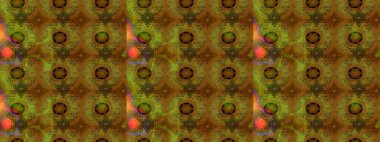 Taslak dekoratif arka plan, çiçek mandala. Çiçek. Raster illüstrasyonu. Kahverengi ve yeşil renklerde.