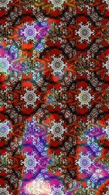 Renkli Bahar Teması eskiz kalıbı. Kahverengi ve kırmızı renkte çiçekler. Düz Çiçek Elementleri Tasarımı. Güzel çiçek deseni..