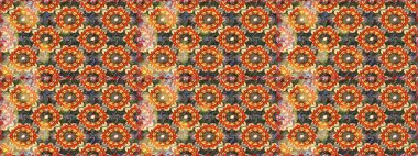 Kusursuz desenli altın elementler. Klasik çiçek dokusu. Raster illüstrasyonu. Kart, duvar kağıdı, ambalaj ve tekstil için klasik tasarım. Kahverengi renkte Royal retro. Altın şablon.