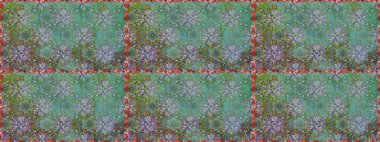 Çiçeksiz desenli arka plan. Yeşil ve nötr renklerde çiçekler. Tişört baskısı için çiçek boyama rasteriName.