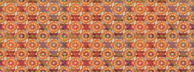 Raster soyut arkaplan, turuncu renklerde altın tekrarlayan elementler. Kusursuz oryantal klasik altın desen.