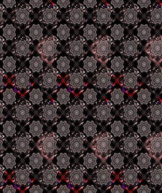 Siyah çiçekli eskiz deseni, suluboya çiçek deseni, sevimli çiçek, duvar kağıdı, kart ya da kumaş için fayanslı. Raster - stok.