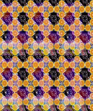 Çizgi çizimi kalıbı. Raster Moda kumaş deseni. Şirin çiçekler..