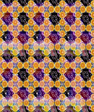 Çizgi çizimi kalıbı. Raster Moda kumaş deseni. Şirin çiçekler..