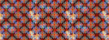 Raster deseni. Kırmızı ve gri el çizimi desen. Karalama çiçekleri çizim kalıbı. Sanat esinlenilmiş ve gri stil çiçekler ve yapraklar.