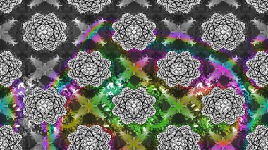 Renkli Bahar Teması eskiz kalıbı. Düz Çiçek Elementleri Tasarımı. Güzel kumaş deseni. Raster illüstrasyonunda çiçek deseni çizimi.