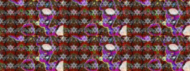 Renkli Yaz Temalı eskiz kalıbı. Güzel kumaş deseni. Düz Çiçek Elementleri Tasarımı. Yazdır. Raster çiçekli arka plan. Güzel çizim şekli..