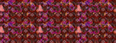 Raster illüstrasyonundaki çiçek desenli çizim. Güzel kumaş deseni. Renkli Bahar Teması eskiz kalıbı. Düz Çiçek Elementleri Tasarımı.