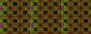 Karalama çiçekleri çizim kalıbı. Sanat esinlenir, yeşillendirir, çiçek açar ve arka plan bırakır. Kahverengi ve yeşil el çizimi desen. Raster deseni.