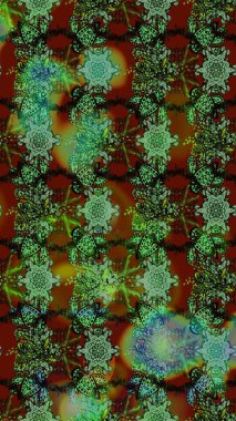 Raster illüstrasyonu. Çiçekli, yapraklı, çiçek desenli eskiz. El çizimi.