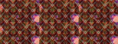 Renkli Bahar Teması eskiz kalıbı. Raster illüstrasyonundaki çiçek desenli çizim. Süslü kumaş deseni. Düz Çiçek Elementleri Tasarımı.