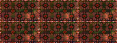 Düz Çiçek Elementleri Tasarımı. Kahverengi ve gri renkli çiçekler. Sevimli çiçek raster deseni. Renkli Bahar Teması Kusursuz Arkaplan.