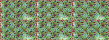 Yeşil ve nötr renklerde çiçekler. Küçük çiçekteki sevimli çiçek deseni. Raster illüstrasyonu.