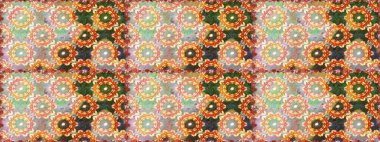 Tarafsız renklerde altın element. Doğu tarzı element. Davetiyeler, kartlar, web sayfası için Raster illüstrasyon. Altın desenli çiçek dekoru. Çizgi sanatı tasarım şablonu için sınırsız sınır.