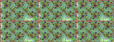 Yeşil ve nötr renklerde çiçekler. Küçük çiçekteki sevimli çiçek deseni. Raster illüstrasyonu.