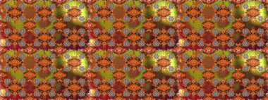 Kahverengi ve turuncu renklerde. Raster illüstrasyonu. Çiçek. Kusursuz dekoratif arka plan, çiçek mandala.