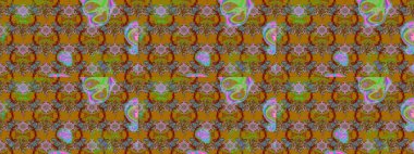 Raster deseni. Bahar çiçekleriyle desen dalla, kahverengi renklerle çiçek siluetiyle.