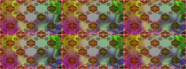 Düz Çiçek Elementleri Tasarımı. Raster illüstrasyonunda kusursuz çiçek deseni. Renkli Bahar Temalı Kusursuz Arkaplan. Kahverengi ve yeşil renkte çiçekler.