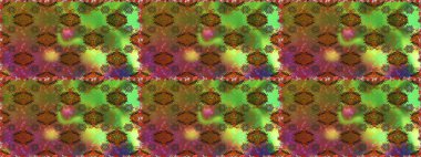 Raster hisseleri. Suluboya, elle çizilmiş. Kusursuz bir arka plan modeli. Kahverengi ve yeşil çiçekler.