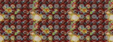 Raster illüstrasyonu. Zentangle soyut çiçekleri. Güzel kumaş deseni. Renkli Bahar Teması eskiz kalıbı. Düz Çiçek Elementleri Tasarımı. Çiçek tozu..