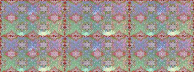 Küçük, nötr ve yeşil çiçeklerde oldukça eski bir besin torbası deseni. Tekstil, kumaş, kapaklar, duvar kağıtları, baskı, naylon, yapıştırma, örgü, dekupaj için çiçeksiz arkaplan.