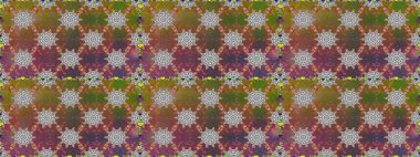 Kumaş desenli papatya çiçeği detayı. Kahverengi ve gri renkte çiçekler.