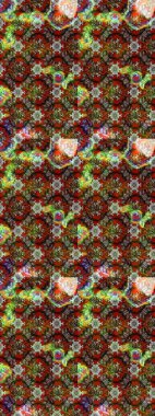 Suluboya elle çizilmiş çiçek desenli eskiz deseni. Parlak renkli fantezi çiçekleri, yapraklar, tomurcuklar kahverengi ve gri renklerde kahverengi ve gri.