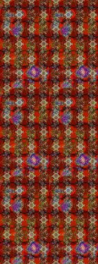 Raster illüstrasyonu. Anti-stres için soyut örnek sayfası. Kahverengi, kırmızı ve bej renklerde.