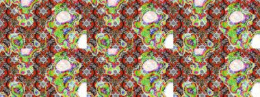 Raster Moda kumaş deseni. Şirin çiçekler. Çizgi çizimi deseni.