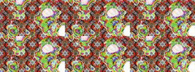 Raster Moda kumaş deseni. Şirin çiçekler. Çizgi çizimi deseni.