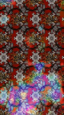 Çizim çiçek deseni duvar kâğıdı olarak kullanılabilir. Gri ve kahverengi renkli çiçekler. Raster illüstrasyonu.