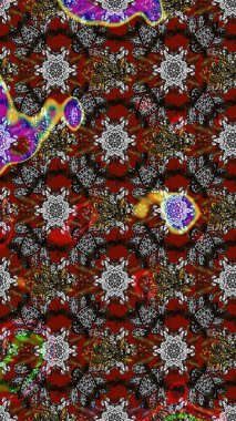 Çiçekli bahar çiçekleri. Küçük çiçekte güzel bir desen. Küçük renkli çiçekler. Moda baskıları için zarif bir şablon. Motley illüstrasyonu. Çizim.