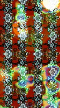 Çiçek desenli eskiz, darbeler, sıçramalar, yaz çiçekleri. Kahverengi ve yeşil renkli çiçekler. Raster illüstrasyonu.